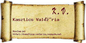 Kasztics Valéria névjegykártya